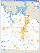 Sherman-Denison Metro Area Wall Map Basic Style